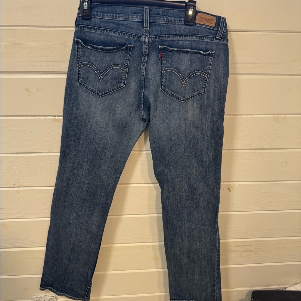 Levi’s 
Blue jeans 
Summer color a good fade.
524 Too super low style